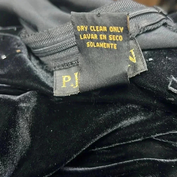 Women’s P.J. Klein Black Velvet Beaded Dress Size 12 EUC - Picture 6 of 6